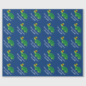 Niedliche grüne Elfschildkröte Weihnachten Geschenkpapier (Flach)