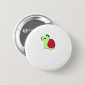 Niedliche grüne Erdbeerschildkröte Classic T-Sh Button (Vorne & Hinten)
