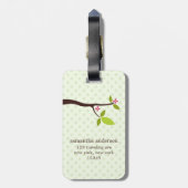 Niedliche grüne Eule Gepäckanhänger (Rückseite vertikal)