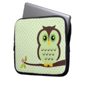 Niedliche grüne Eule Laptopschutzhülle (Vorderseite Links)