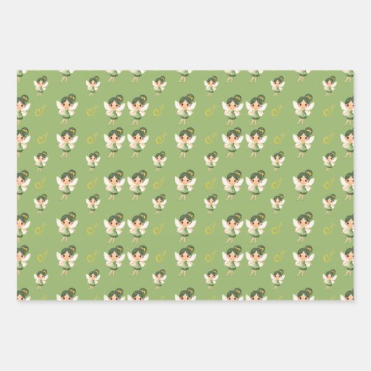 Niedliche grüne Fairy Geschenkpapier Set (Vorderseite 2)