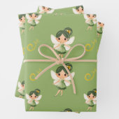 Niedliche grüne Fee Geschenkpapier Set (Beispiel)