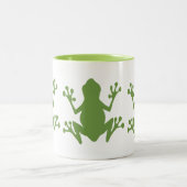 NIEDLICHE GRÜNE FROGS ILLUSTRATION MOTIF ZWEIFARBIGE TASSE (Mittel)