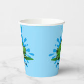 Niedliche grüne Frosch-Designpapiergruppen Pappbecher (Links)