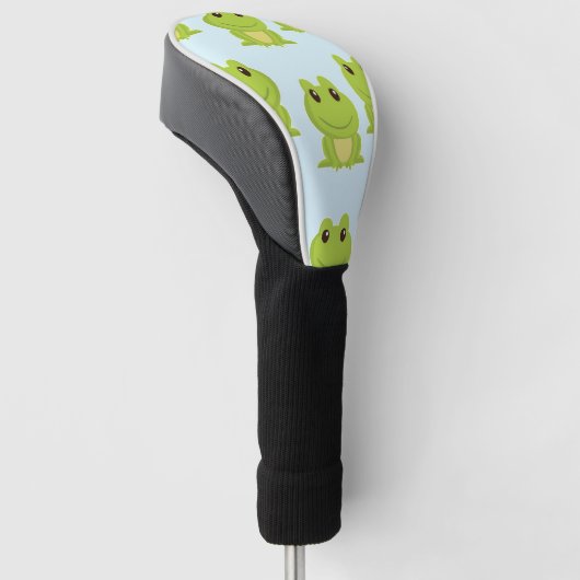 Niedliche grüne Frösche auf blau Golf Headcover (angewinkelt)