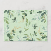 Niedliche Grüne goldene Grünbücher für Baby Begleitkarte (Rückseite)