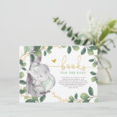 Niedliche Grüne goldene Grünbücher für Baby Begleitkarte (Stehend Vorderseite)