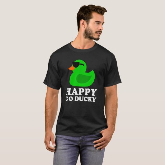 Niedliche grüne Gummi Duck Sonnenbrille Lucky Go D T-Shirt (Vorne ganz)