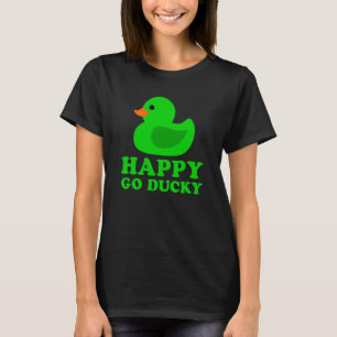 Niedliche grüne Gummiklinge Lucky Go Ducky Puff T-Shirt
