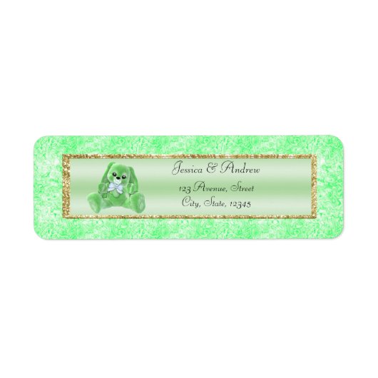 Niedliche grüne Häschen-Baby-Dusche (Vorne)