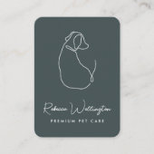 Niedliche grüne Hundelinie Zeichnend Hundehalterwa Visitenkarte (Vorderseite)