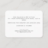 Niedliche grüne Katzenzeile Zeichnend Hundeschwalk Visitenkarte (Rückseite)