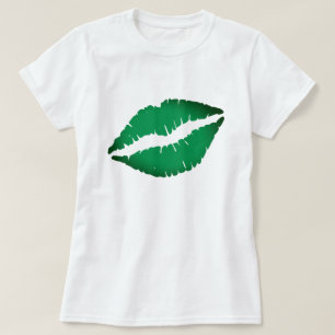 Niedliche Grüne Lippen Küssen Ich bin irischer St T-Shirt