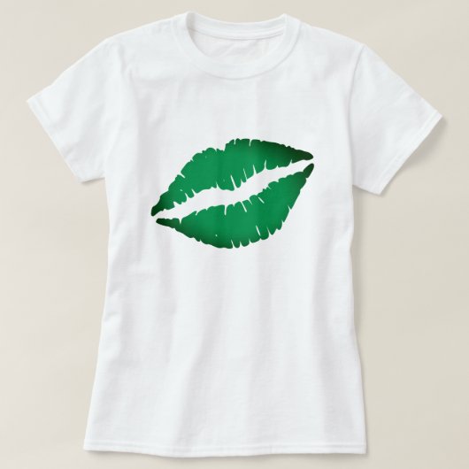 Niedliche Grüne Lippen Küssen Ich bin irischer St  T-Shirt (Design vorne)