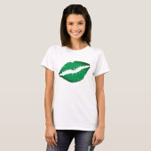 Niedliche Grüne Lippen Küssen Ich bin irischer St  T-Shirt (Vorne ganz)