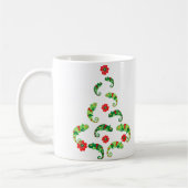 Niedliche grüne Lizards Weihnachtsbaum Kaffeetasse (Links)