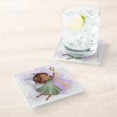 Niedliche grüne Märchenhalterung Glasuntersetzer (Schrägansicht)