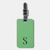 Niedliche grüne Monogramm-Initialen und Name Gepäckanhänger (Vorderseite vertikal)