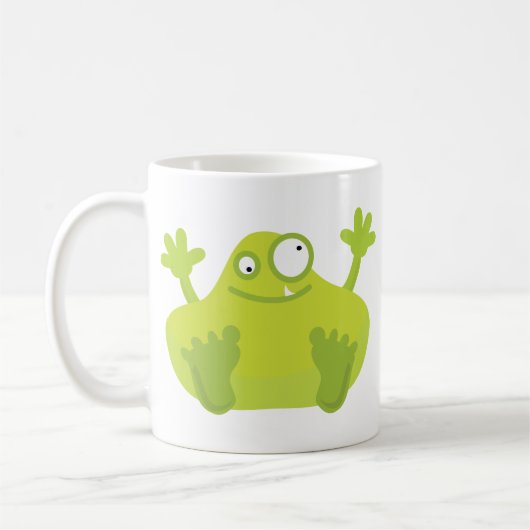 Niedliche grüne Monster-Tasse Kaffeetasse (Links)