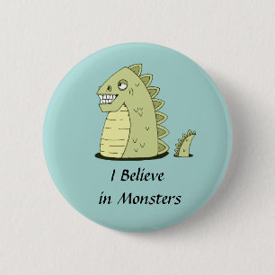 Niedliche grüne Monster-Taste Button