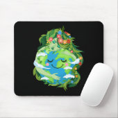 Niedliche Grüne Mutter Gaia Rettete Unser Planet E Mousepad (Mit Mouse)