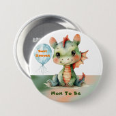 Niedliche grüne Orange Dragon Boy Baby Dusche Mama Button (Vorne & Hinten)