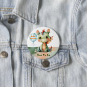 Niedliche grüne Orange Dragon Boy Baby Dusche Mama Button (Beispiel)