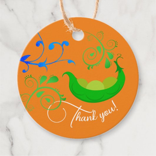 Niedliche grüne Orangenpepodtriplets Botanischer D Geschenkanhänger (Vorderseite)