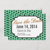 Niedliche grüne Polka-Punkte speichern die Datumsk Save The Date (Vorne/Hinten)
