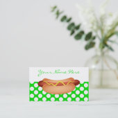 Niedliche grüne Polka-Punkte u. geschmackvoller Visitenkarte (Stehend Vorderseite)