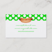 Niedliche grüne Polka-Punkte u. geschmackvoller Visitenkarte (Rückseite)