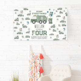 Niedliche grüne Recycelnd Lkw Kinder Name Alter Ge Banner