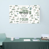 Niedliche grüne Recycelnd Lkw Kinder Name Alter Ge Banner (Messeveranstaltung)