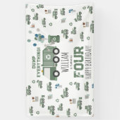 Niedliche grüne Recycelnd Lkw Kinder Name Alter Ge Banner (Vertikal)