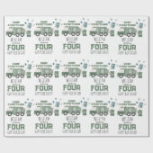 Niedliche grüne Recycelnd Lkw Kinder Name Alter Ge Geschenkpapier (Flach)