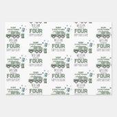 Niedliche grüne Recycelnd Lkw Kinder Name Alter Ge Geschenkpapier Set (Vorderseite 2)