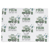 Niedliche grüne Recycelnd Lkw Kinder Name Alter Ge Große Geschenktüte (Vorderseite)