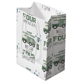 Niedliche grüne Recycelnd Lkw Kinder Name Alter Ge Mittlere Geschenktüte