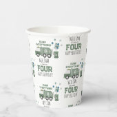 Niedliche grüne Recycelnd Lkw Kinder Name Alter Ge Pappbecher (Links)