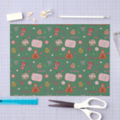 Niedliche grüne Retro Weihnachten Seidenpapier (Handwerk)