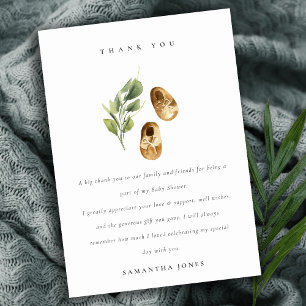 Niedliche grüne Rost Orange Schuhe Foliage Babydus Dankeskarte