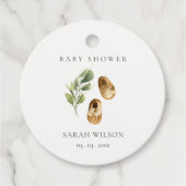 Niedliche grüne Rost Orange Schuhe Foliage Babydus Geschenkanhänger (Vorderseite)