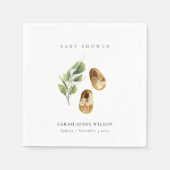 Niedliche grüne Rost Orange Shoes Foilage Babydusc Serviette (Vorderseite)