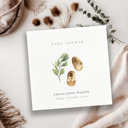 Niedliche grüne Rost Orange Shoes Foilage Babydusc Serviette