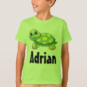 Niedliche grüne Schildkröte Personalisierte Kinder T-Shirt (Vorderseite)