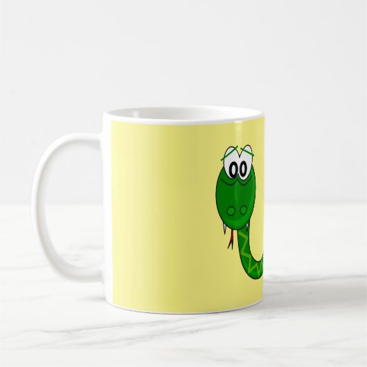Niedliche grüne Schlange Kaffeetasse (Links)