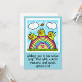 Niedliche grüne Schnecken - Regenbogen zurück in d Karte (Vorderseite/Rückseite Beispiel)