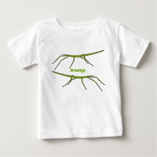 Niedliche grüne Stangen Insekten mit glücklichen G Baby T-shirt