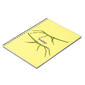 Niedliche grüne Stangen Insekten mit glücklichen G Notizblock (Linke Seite)