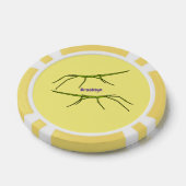 Niedliche grüne Stangen Insekten mit glücklichen G Pokerchips (Einzeln)